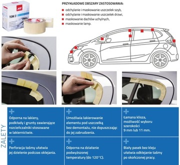 APP VOLUME 2 - Лента малярно-отклоняющая с разделенной пленкой 9/11мм 50мм х 10м