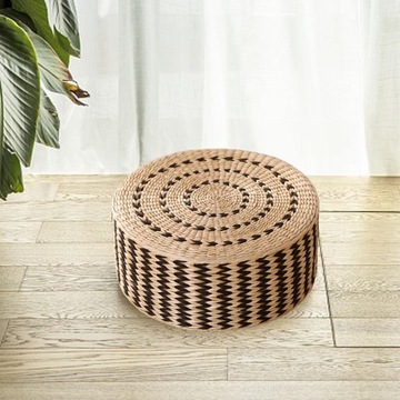 Соломенная подушка для медитации, напольная подушка в японском стиле, черный чай 40 см