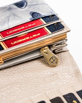 PETERSON portfel damski skórzany duży z zabezpieczeniem RFID STOP