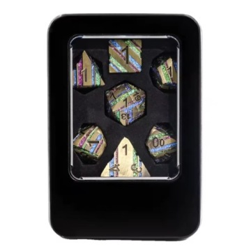 КОРОЛЕВСКИЙ МЕЧ НАБОР ИЗ 7 МЕТАЛЛИЧЕСКИХ RPG КУБИКОВ