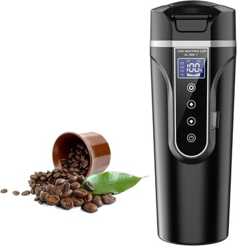 PODGRZEWANY CZAJNIK SAMOCHODOWY 500ML CZAJNIK ELEKTRYCZNY Z LCD CZARNY