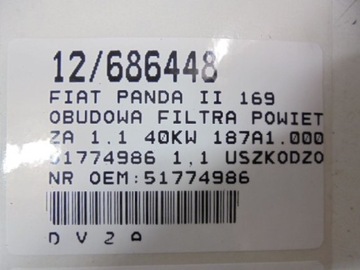 FIAT OE 51774986 POUZDRO FILTRU VZDUCHU