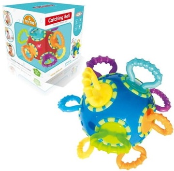 ПОГРЕМКА ПРОРЕЗЫВАТЕЛЬ ЦВЕТНОЙ СЕНСОРНЫЙ ШАР С ГАЙКАМИ