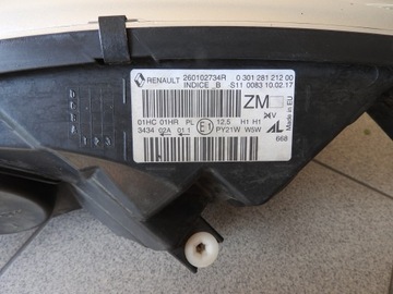RENAULT CAPTUR 1 13- SVĚTLO PRAVÁ PRAVÝ PŘEDNÍ 260102734R
