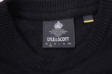 Lyle&Scott SWETER ORYGINALNY MESKI WOOL Czarny z Logo J NEW SM