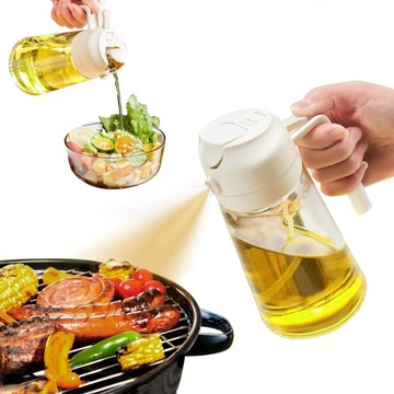SPRYSKIWACZ DO OLIWY OLEJU SZKLANY DOZOWNIK W SPRAYU POJEMNIK DUŻY 470ml