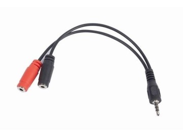 Kabel Adapter 2 x Mini Jack 3,5 mm Audio 4 PIN 20CM