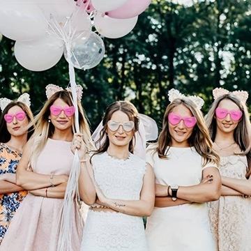 СОЛНЦЕЗАЩИТНЫЕ ОЧКИ ЖЕНСКИЕ СЕРДЦЕ, ПРОЗРАЧНЫЕ, BRIDGE'S PINK