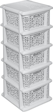BRANQ - Regał łazienkowy rattan komoda 5x szuflada