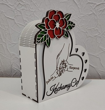 Lampka statuetka serce ręce dłonie mamy taty dzieci imienna róża dzień mamy