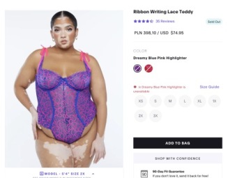 X6* Savage X Fenty Кружевной плюшевый миди с надписью на ленте S