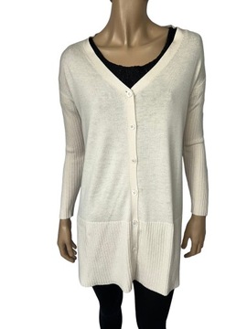 Max Mara WEEKEND Kremowy CARDIGAN WEŁNA SILK-L