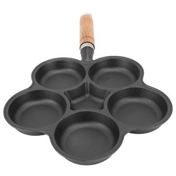 Чугунная сковорода для яиц с 5 отверстиями. Быстрый нагрев. YF.