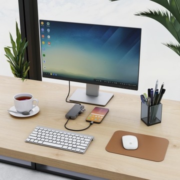 Концентратор Usb C Док-станция 8 в 1 100 Вт HDMI 4K 60 Гц 3xUSB LAN SD DEKO BUSINESS