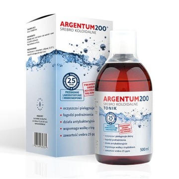 Srebro Koloidalne 500ml 25 ppm ARGENTUM200 AURA
