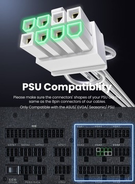 Адаптер питания 12vHPWR NVIDIA RTX 70см 6+2