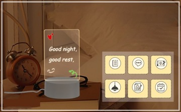 Креативная доска Светодиодный ночник НАПИШИТЕ, ЧТО ХОТИТЕ 8 цветных ручек