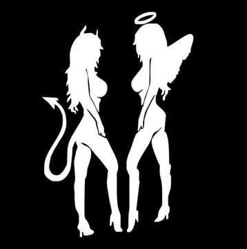 Reflective Angel and Demon Car Sticker Demon Angel