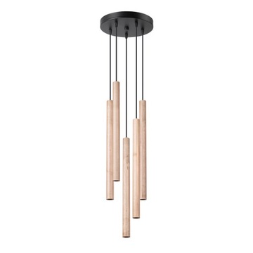 Lampa wisząca sufitowa PASTELO 5P drewno klasyczny zwis do sypialni kuchni
