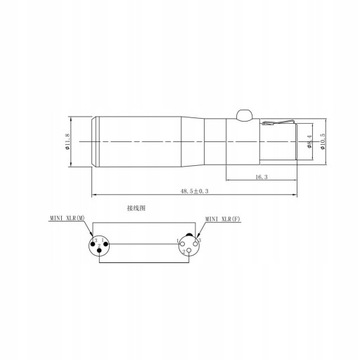 3-контактный разъем MINI XLR вилка и вилка XLR