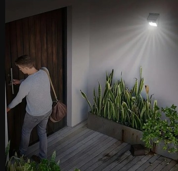 ГАЛОГЕННАЯ СОЛНЕЧНАЯ СВЕТОДИОДНАЯ ЛАМПА С ДАТЧИКОМ ДВИЖЕНИЯ И ЗАМЕРА, НАРУЖНАЯ