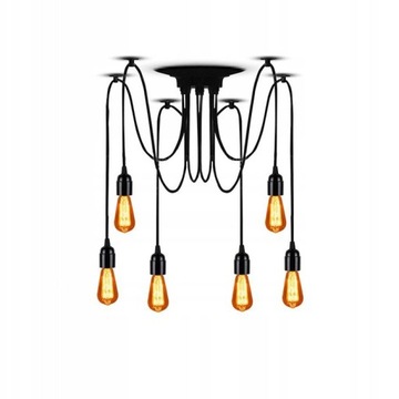 LAMPA SUFITOWA WISZĄCA ŻYRANDOL PAJĄK 6 E27 LED