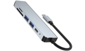 Док-станция TECH-PROTECT V4-Hub 6in1 серый