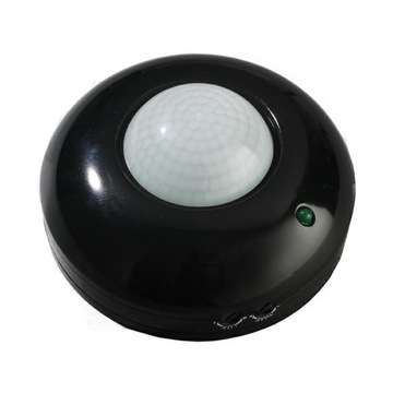Czujnik ruchu sufitowy do led 360 natynkowy czarny