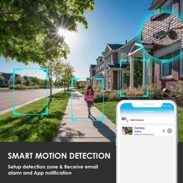 3X KAMERA ZEWNĘTRZNA MONITORING 1080 HD IP66 WIFI