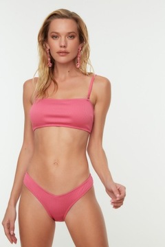Trendyol Różowe figi bikini z wysokim stanem r.40