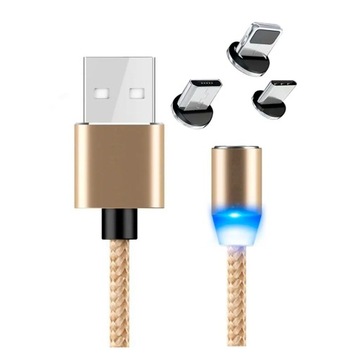 МАГНИТНЫЙ КАБЕЛЬ 3 в 1 2,4 А USB MICRO LIGHTNING TYPE-C ДЛЯ IPHONE КАБЕЛЬ