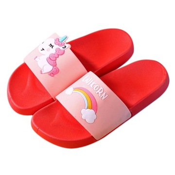 Детские радужные тапочки Мягкие, удобные красные шлепанцы для родителей и детей.