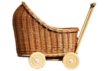 Плетеная кукольная коляска, коляска для кукол