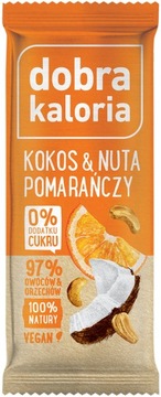 Baton BEZ CUKRU Pomarańcza Dobra Przekąska Vege