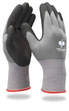 Rękawice robocze STRAUSS rękawiczki nitrylowe 9-L Wodoodporne MOCNE para