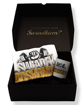 Pudełko BOX czy zostaniesz Świadkiem Świadek KUBEK KOSZULKA ślub prezent