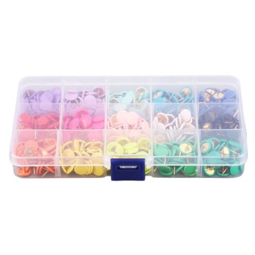 PINEZKI KOLOROWE METALOWE W POJEMNIKU 300 SZT