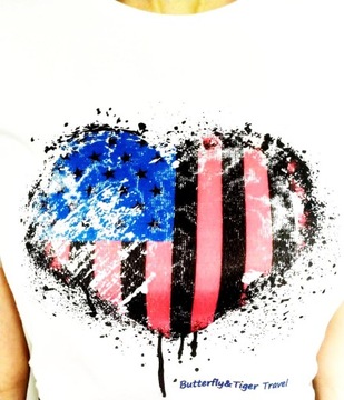 T-shirt Bluzka Serce USA XS Butterfly&Tiger