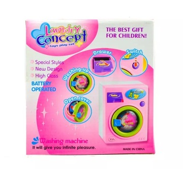 МИНИ-СЕМЕЙНЫЙ НАБОР ИГРУШЕЧНАЯ СТИРАЛЬНАЯ МАШИНА, РОЗОВЫЙ