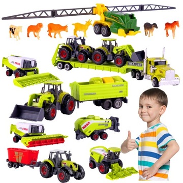 МЕГА БОЛЬШОЙ ФЕРМЕРСКИЙ НАБОР МЕТАЛЛИЧЕСКАЯ ТЕХНИКА СЕЛЬСКОХОЗЯЙСТВЕННЫЕ МАШИНЫ ТРАКТОР ТРАКТОР