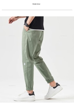 OUSSYU Brand Autumn Cotton Ankle Length Pants Men