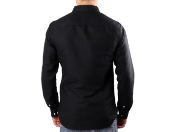 Koszula męska TOMMY HILFIGER TH SLIM LINEN COTTON SHIRT BLACK