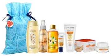 AVON ZESTAW PIELĘGNACJA CIAŁA TWARZY PREZENT WOREK