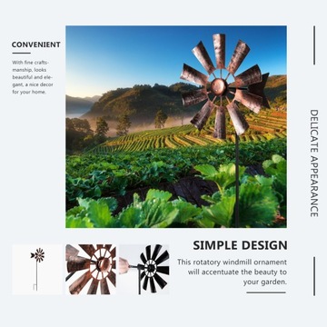 Садовые украшения для газона Большие металлические вертушки