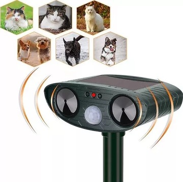 Motion Sensor Ultrasonic Solar Animal Repeller Chaser Waterproof LED Flash