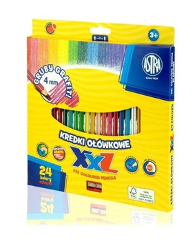 КАРАНДАШ ГРАФИТОВЫЙ ASTRA ТОЛЩИНА 4 ММ XXL 24 ЦВЕТА