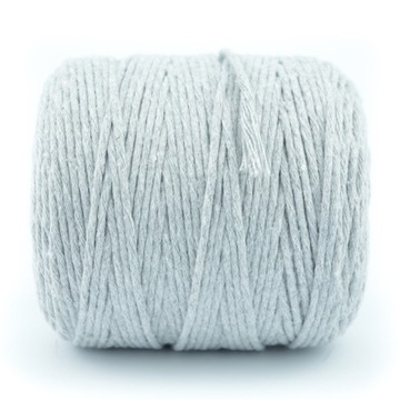 Нитка хлопковая для макраме, 3мм, 200м, серая.