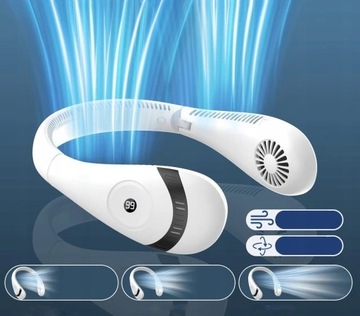 ПОРТАТИВНЫЙ ШЕЙНЫЙ ВЕНТИЛЯТОР USB, РЕГУЛИРУЕМЫЙ, 3 УРОВНЯ