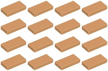 LEGO TILE 3069b 1x2 nugat śr. NOWA (4g) 16 szt