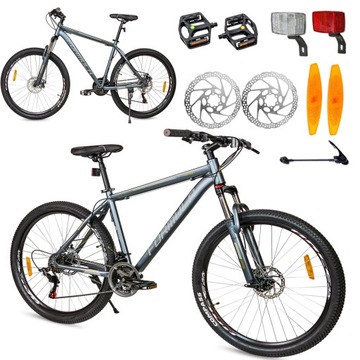 ROWER GÓRSKI MTB 27,5 CALI 21 BIEGÓW AMORTYZACJA HAMULCE TARCZOWE RAMA 19